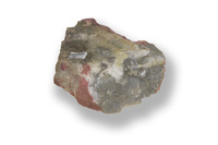 M 05709
<br/>
stalactitische overkorsting van Erythrien op vuursteen
<br/>
<em></em>